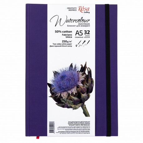 Cuaderno acuarela A5 250gr (32 hojas) ROSA GALLERY