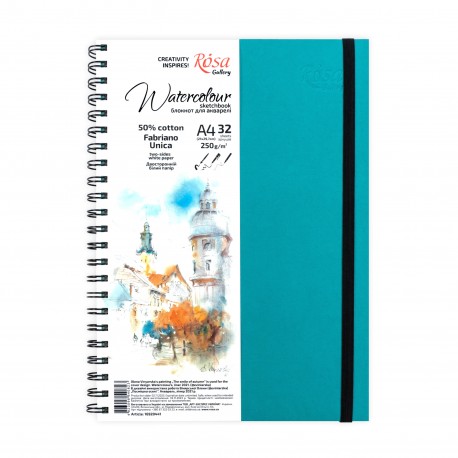 Cuaderno acuarela espiral A4 250gr (32 hojas) ROSA