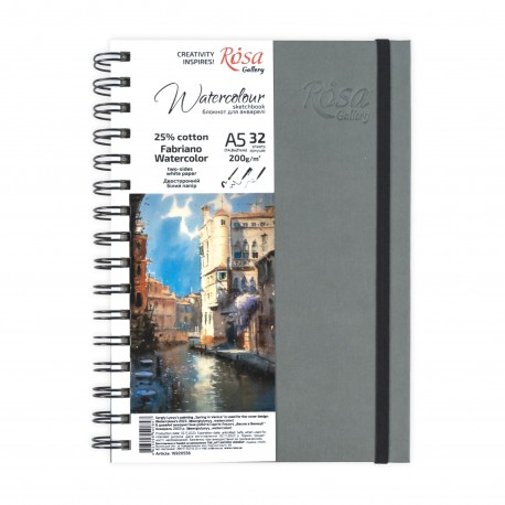 Cuaderno acuarela espiral A5 200gr (32 hojas) ROSA