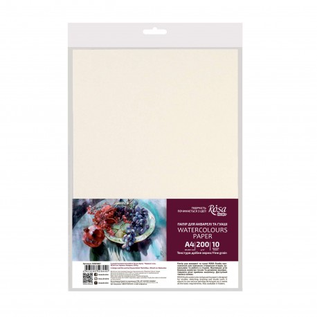 Carpeta papel Acuarela A4 200gr 10 hojas ROSA STU