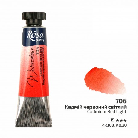 Acuarela 706 Candmium Red Light ROSA GALLERY tubo