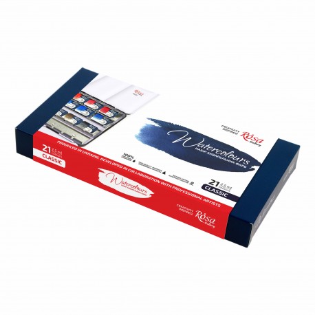 Caja Acuarelas metal ROSA GALLERY "Classic" 21 col