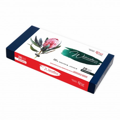Caja Acuarelas metal ROSA GALLERY 28 colores