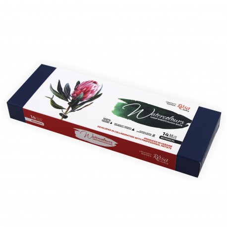 Caja Acuarelas metal ROSA GALLERY 14 colores