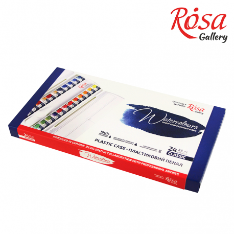 Caja Acuarelas plástico ROSA GALLERY "Classic" 24