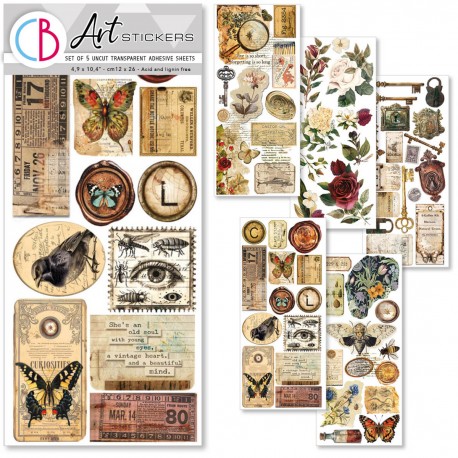 Cabinet of curiosities transparent adhesive sheets