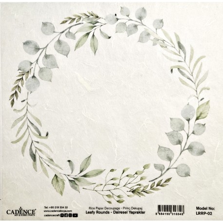Papel Arroz 30x30cm CADENCE - Leafy Rounds