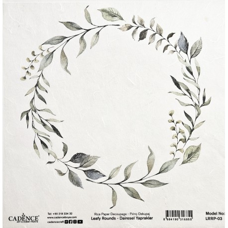 Papel Arroz 30x30cm CADENCE - Leafy Rounds