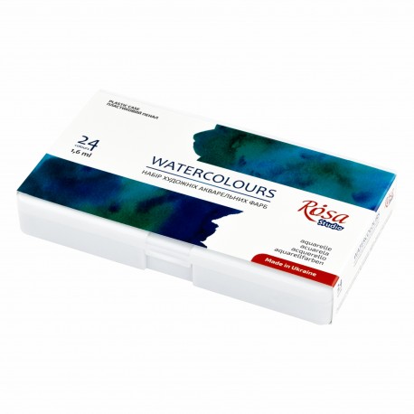 Caja plástico 24 acuarelas pastilla