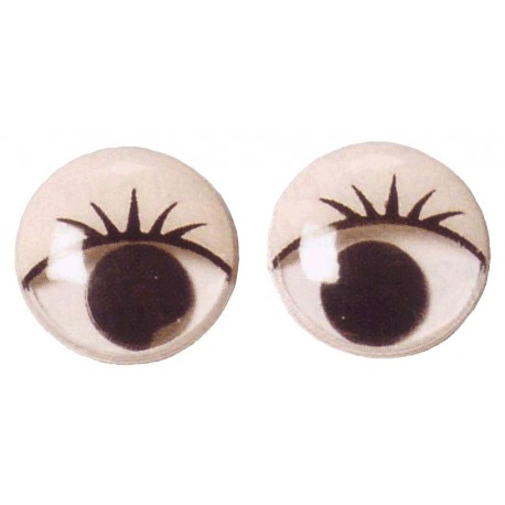 OJOS MOVILES CON PESTAÑAS 10MM (BOLSA 14 UND)